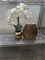 fake plant and vase