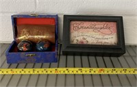 Chime balls and Granddaughter music box  contents