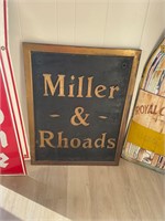 Antique Brass Miller & Rhoads Sign