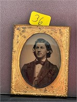 Antique Young Male Tin Type in Frame