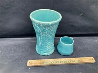 Nelson McCoy Stoneware Basketweave Vase
