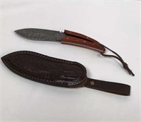 New Damascus Feather Pattern Knife