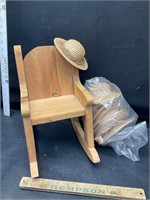 Small rocking chair and hats