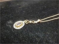 10k Gold & Purple Amethyst Necklace