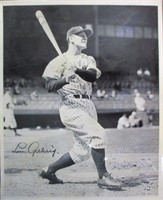 Lou Gehrig Signed Photograph 9 1/2" x 7 1/2"
