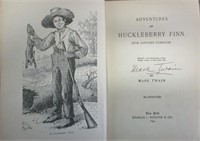 Mark Twain Signed Adventures of Huckleberry Finn