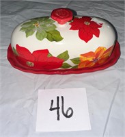 The Pioneer Woman Poinsettia Butter Dish