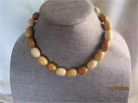 Necklace 8" Beads Different Shades Browns & Beige