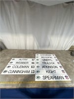 11 Green Bay Packer locker room name plates