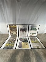 Green Bay Packer Superbowl framed newspapers