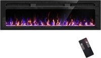 68" Electric Fireplace,in-Wall Recessed