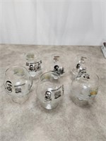 Green Bay Packers glass sniffers, set of 6.