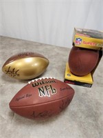 Atari Bigby signed football, AJ Hawk signed gold