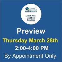 Preview By Appointment Only, Thursday March 28th,