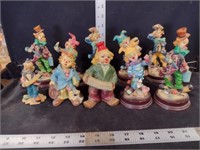 K's Collection Resing Clown Figurines Lot
