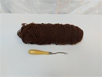 Brown Yarn for Braiding & Pull Through Hook