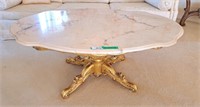 Decorator Quality Oval Marble Gilt Wood Centre