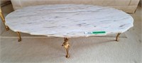 Decorator Oval Marble Table with metal cupid