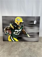 Eddie Lacy signed canvas print. Dimensions are