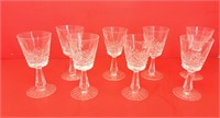 8 Waterford Crystal Stemmed Juice Glasses