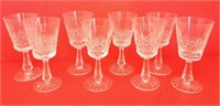 8 Waterford crystal wine glasses
