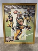 Brett Favre signed and framed print with picture