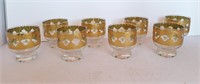 8 Culver 22K Gold and Green Valencia glasses
