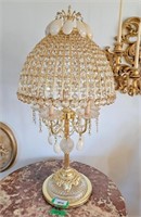 Decorator Gilt Crystal Ornate Lamp