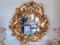 Highly Decorative Gilt Cherub Wall Mirror