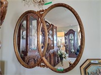 Gilt Decorator Twin Oval Wall Mirror