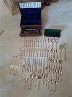 83 pc roger bros  Flatware with chest and knife