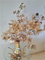 Decorative Silk gilt floral arrangement in vase