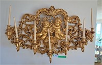 Large Gilt Composite 7 branch wall sconce