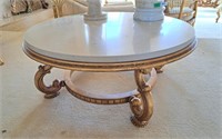Elegant Decorator Giltwood Marble Top Centre Table