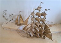 Metal ship art and decor. Largest ship measures