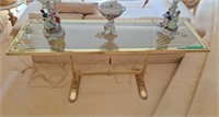 Decorator Brass/ Glass Top Sofa Table