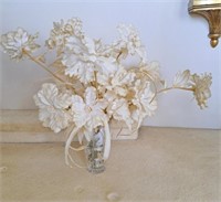 Large Pinwheel crystal vase with floral