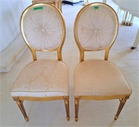 Pair of Elegant Gilt Wood Louis 16th Side Chairs