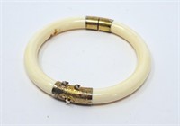 Vintage Ivory bangle. Clasp marked. Unreadable