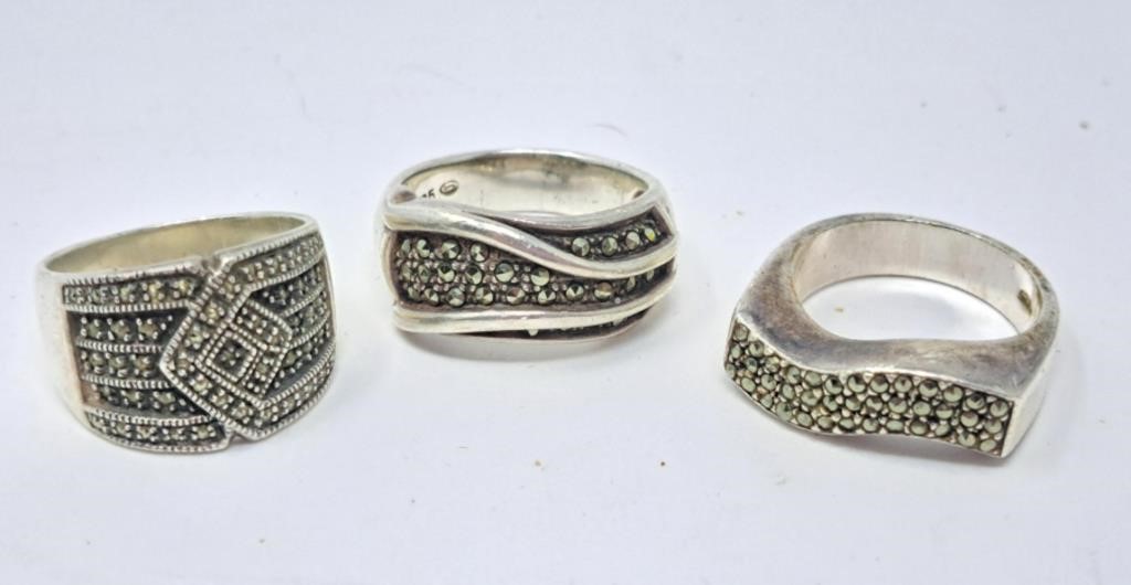 Trio of 925 rings. Sizes 6-7