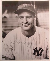 Lou Gehrig Signed Vintage Photograph 8" x 10"