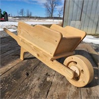 Handmade Decorative Wooden Wheelbarrow