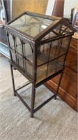 Decorative Metal Glass Cage 16”x16”x36”