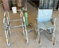Medical Equipment- Oxygen Tank, Wheelchair +