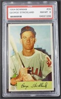 1954 BOWMAN #36 STRICKLAND PSA 8