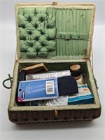 Sewing Basket With Multiple Sewing Items