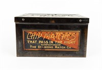 Vintage Chip Matches Match Safe / Matchstick Tin