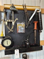 Welding clamps, pressure gauge, tools