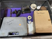 Contents of drawer, soldering tools