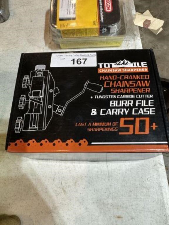 Chainsaw sharpener, chains